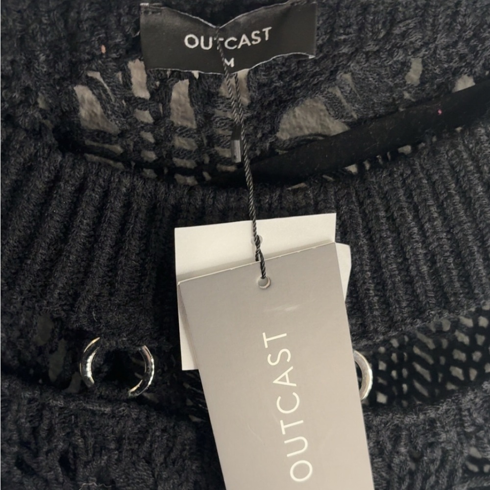 Black Knit Off-Shoulder Sweater - Picture 4 of 4